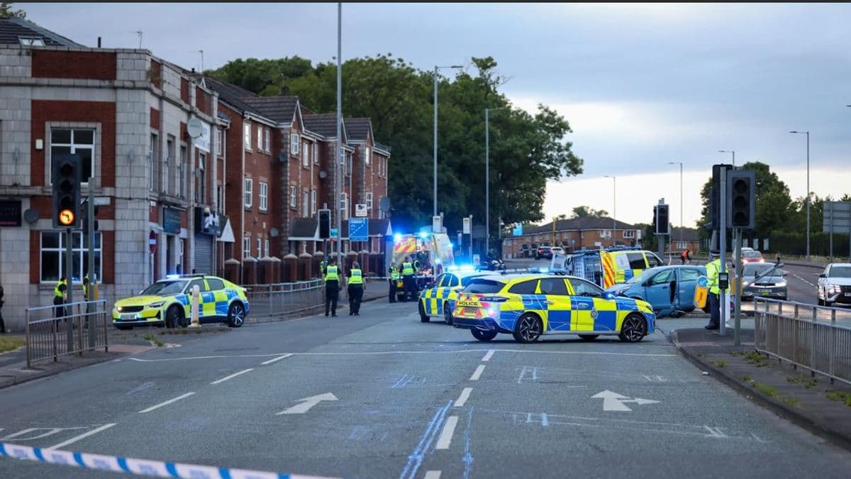 Police Van and Car Badly Damaged in Harpurhey Collision